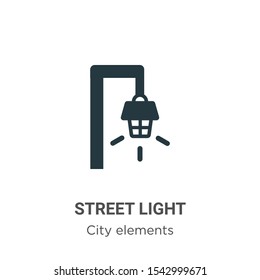 Street light vector icon on white background. Flat vector street light icon symbol sign from modern city elements collection for mobile concept and web apps design.