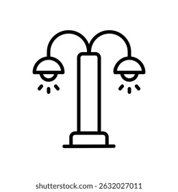 Street Light vector icon stock illustration