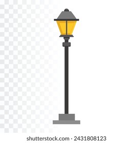 Street light vector illustration on transparent background