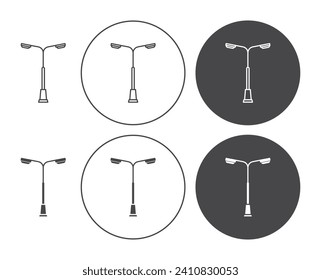 Juego de Ilustración de Vectores de Luz de Calle. Inicio de sesión de Streetlight Pole Adecuado para aplicaciones y estilo de diseño de interfaz de usuario de sitios web.