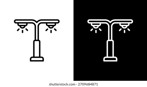Street Light White Icon Set Design