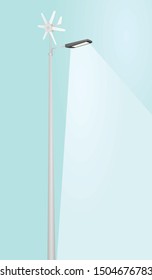 Street light with windmill. vector illustration