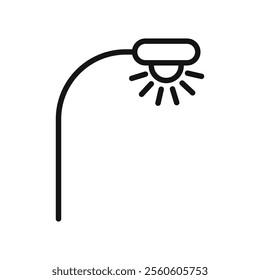 Street lighting icon vector line logo art