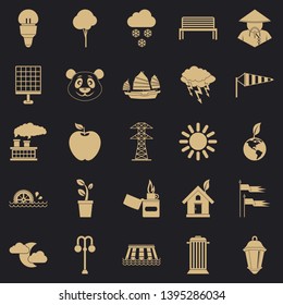 Street lighting icons set. Simple set of 25 street lighting vector icons for web for any design