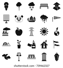 Street lighting icons set. Simple set of 25 street lighting vector icons for web isolated on white background