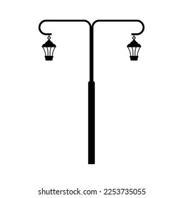 street lighting lamp icon illustration design