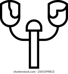 Icono de luces de la calle. Diseño de estilo lineal delgado aislado sobre fondo blanco