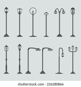 Street lights and lamps set