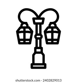 street lights line icon illustration vector graphic. Simple element illustration vector graphic, suitable for app, websites, and presentations isolated on white background