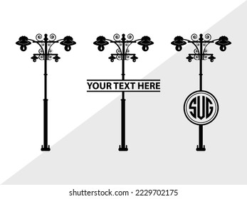Street Lights Monogram Vector Illustration Silhouette
