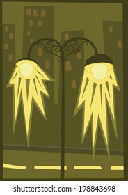 Street lights at night