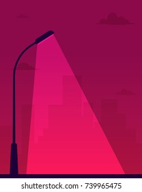 Street lights at night. Vector illustration