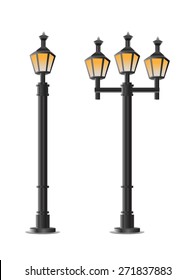 Street Lights - Park. Vector Set