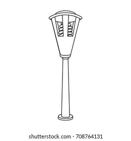 Street lights in retro style. Lamppost single icon in outline style vector symbol stock illustration web.