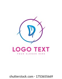 Estilo de línea de calle tipo de letra D plantilla de logotipo, logotipo de vectores para identidad de empresa y empresa 