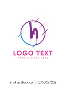 Street line style lowercase letter type H logo template, Vector logo for business and company identity 