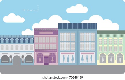 Street of the Luxury clothing stores