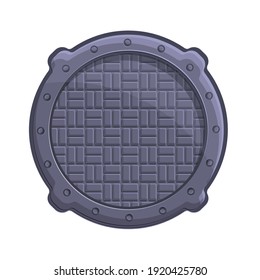 Street manhole icon. Cartoon of street manhole vector icon for web design isolated on white background