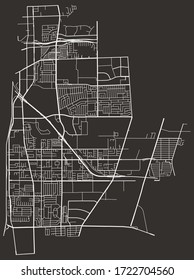 Street map of Carson, California, US, black-and-white with major and minor roads & lanes, city plan poster svg