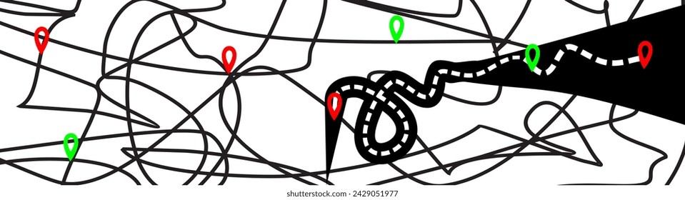 Mapa de la calle de la ciudad, patrón de mapa sin fisuras de road.Editable vector mapa de la calle de la ciudad como patrón sin fisuras. Ilustración vectorial..