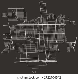 Street Map Of Compton, California, US, Black-and-white With Major And Minor Roads & Lanes, City Plan Poster