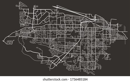 Urban Street Map Spokane Valley Usa Stock Vector (Royalty Free) 1726364209