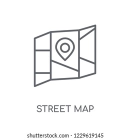 Street Map linear icon. Modern outline Street Map logo concept on white background from Maps and Locations collection. Suitable for use on web apps, mobile apps and print media.