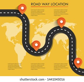 Street Map with navigation icons. Navigation concept. Vector illustration road way location. 