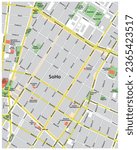 Street map of the New York neighborhood SoHo, Lower Manhattan, New York City