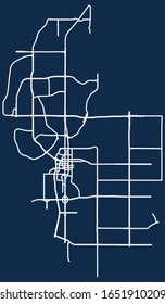 Street map of Red Deer, Alberta province, Canada with solid background in vector with major roads