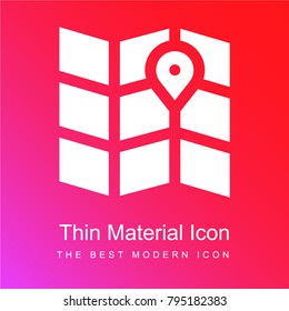Street map red and pink gradient material white icon minimal design