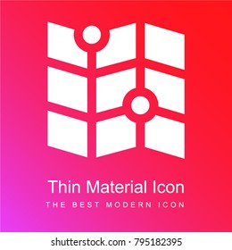 Street map red and pink gradient material white icon minimal design