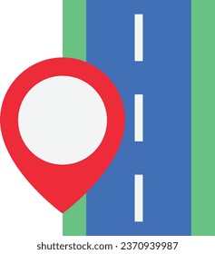Street Map Route Icon Vector Flat Illustration