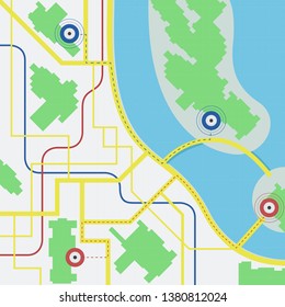 Street map vector illustration of the center of the city