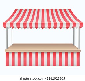 Street market stall on a white background. Vector illustration