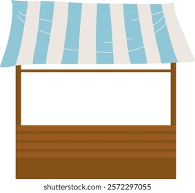 Street Market Stall Vector Illustration