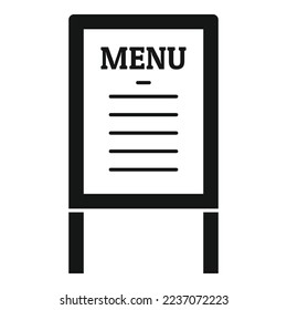 Street menu restaurant icon simple vector. Food cafe. Street coffee