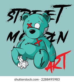 Street modern art bear slogan design