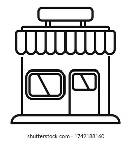 Street modern shop icon. Outline street modern shop vector icon for web design isolated on white background