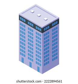 Street multistory building icon isometric vector. City block. Modern construction
