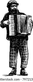 A street musician plays the accordion