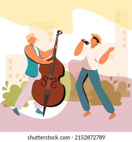 Street musicians playing in the park