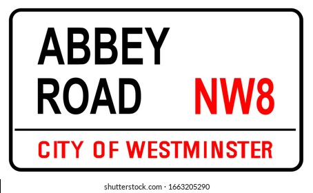 The street name sign from Abbey Road the famous street sign in London England