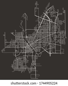 Street Network Map Of Janesville, Wisconsin, United States, Downtown Plan Blueprint With Roads And Lanes And Highways, Suburbs, Town City Poster