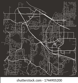 Street network map of Maple Grove, Minnesota, United States, downtown plan blueprint with roads and lanes and highways, suburbs, town city poster