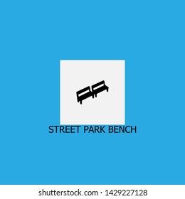 street park bench icon sign signifier vector