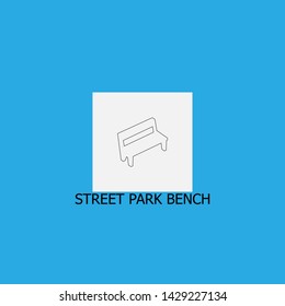 street park bench icon sign signifier vector