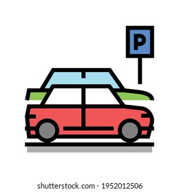 street parking color icon vector. street parking sign. isolated symbol illustration
