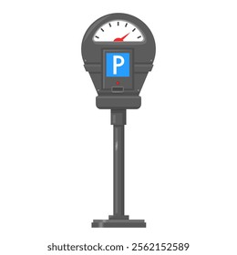 Street Parking Meter Machine Colour Illustration Icon Vector