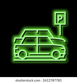 street parking neon light sign vector. street parking illustration